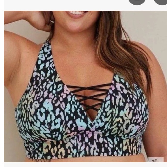 Torrid leopard print pink and blue 3x super cute swim set - Picture 10 of 11